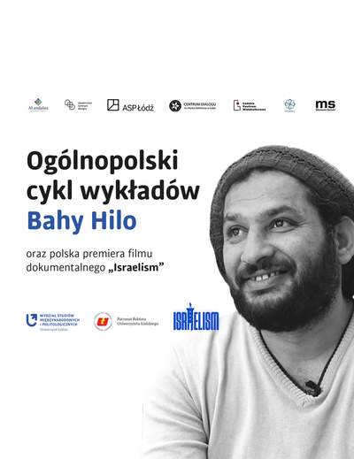 plakat dekoracyjny informujący o cyklu wykładów Bahy Hilo